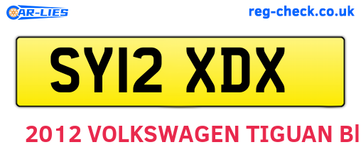 SY12XDX are the vehicle registration plates.
