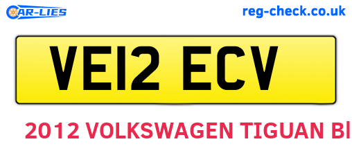 VE12ECV are the vehicle registration plates.