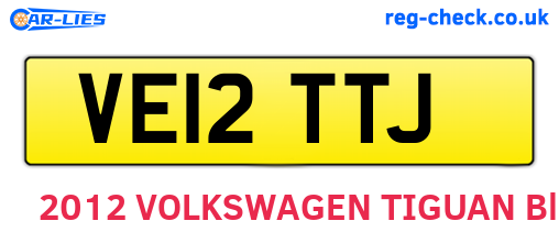 VE12TTJ are the vehicle registration plates.