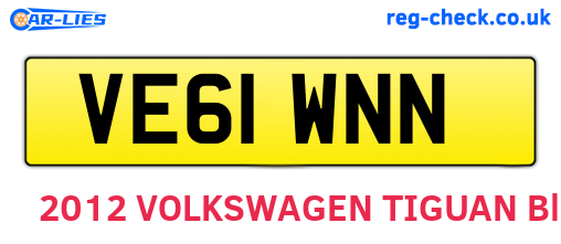 VE61WNN are the vehicle registration plates.