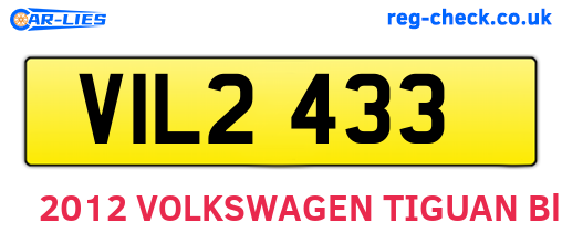 VIL2433 are the vehicle registration plates.