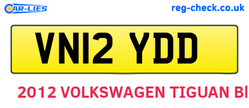 VN12YDD are the vehicle registration plates.