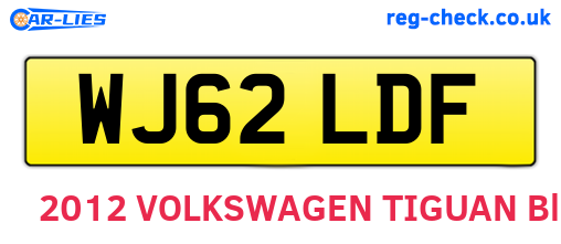 WJ62LDF are the vehicle registration plates.