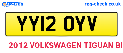 YY12OYV are the vehicle registration plates.