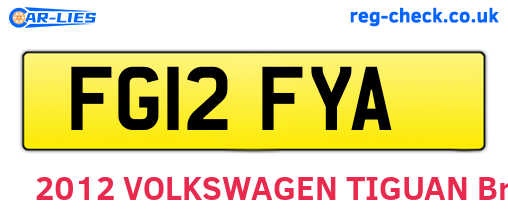 FG12FYA are the vehicle registration plates.