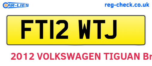 FT12WTJ are the vehicle registration plates.