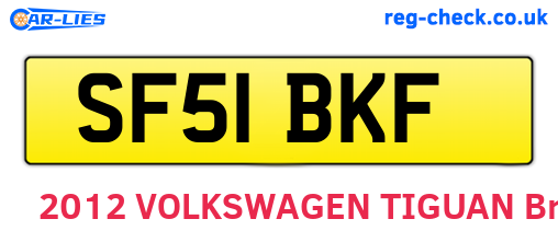 SF51BKF are the vehicle registration plates.