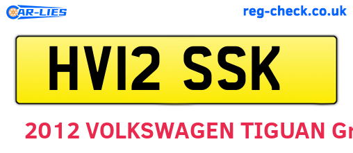 HV12SSK are the vehicle registration plates.