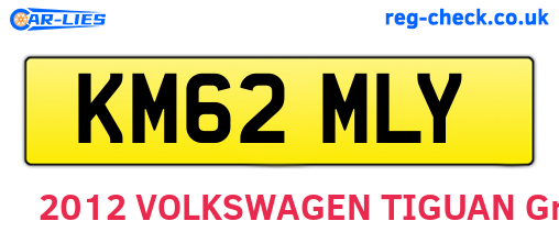 KM62MLY are the vehicle registration plates.