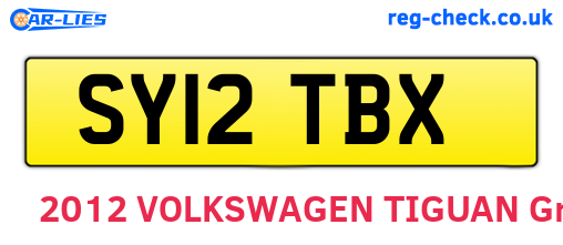 SY12TBX are the vehicle registration plates.