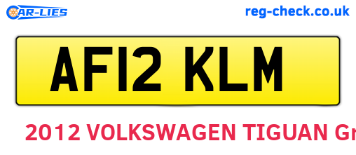 AF12KLM are the vehicle registration plates.