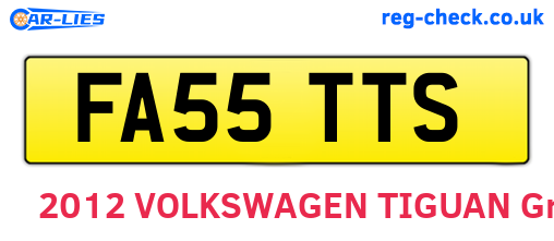 FA55TTS are the vehicle registration plates.