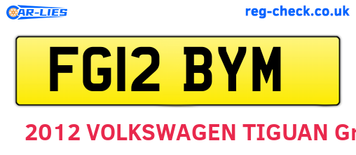 FG12BYM are the vehicle registration plates.