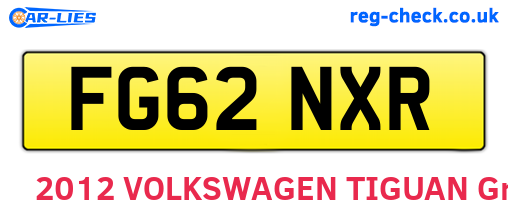 FG62NXR are the vehicle registration plates.