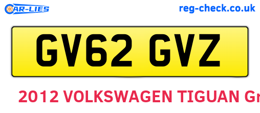 GV62GVZ are the vehicle registration plates.