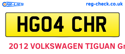 HG04CHR are the vehicle registration plates.
