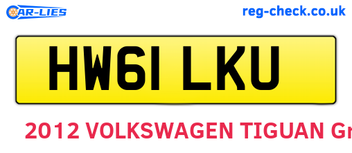 HW61LKU are the vehicle registration plates.