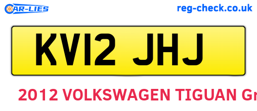 KV12JHJ are the vehicle registration plates.