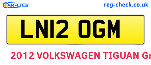 LN12OGM are the vehicle registration plates.