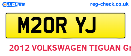 M20RYJ are the vehicle registration plates.