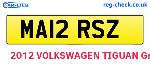 MA12RSZ are the vehicle registration plates.