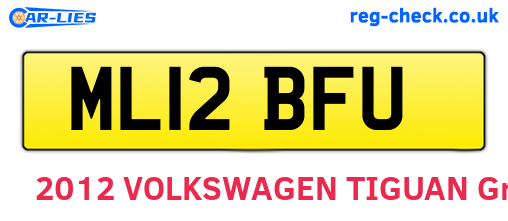 ML12BFU are the vehicle registration plates.