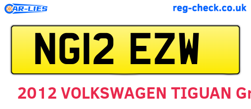 NG12EZW are the vehicle registration plates.