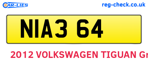 NIA364 are the vehicle registration plates.
