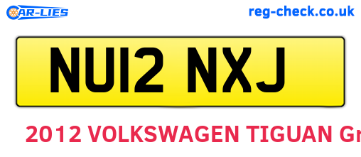 NU12NXJ are the vehicle registration plates.