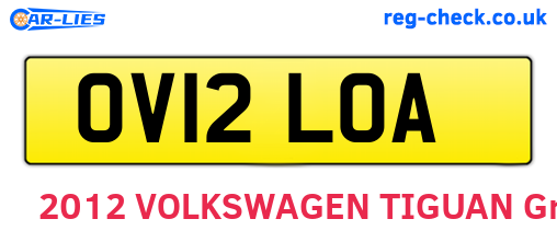 OV12LOA are the vehicle registration plates.