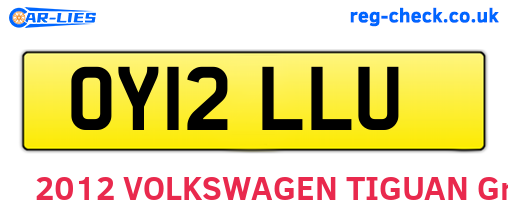 OY12LLU are the vehicle registration plates.