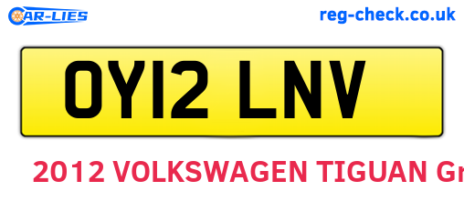 OY12LNV are the vehicle registration plates.