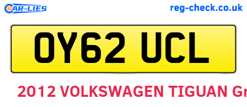 OY62UCL are the vehicle registration plates.