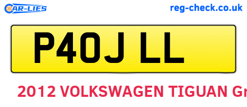 P40JLL are the vehicle registration plates.
