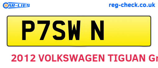 P7SWN are the vehicle registration plates.