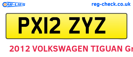 PX12ZYZ are the vehicle registration plates.