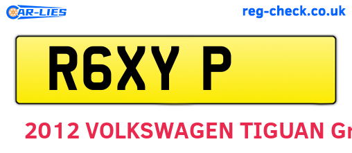 R6XYP are the vehicle registration plates.