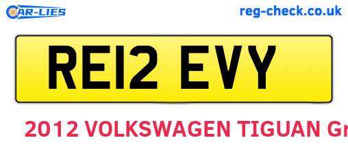 RE12EVY are the vehicle registration plates.