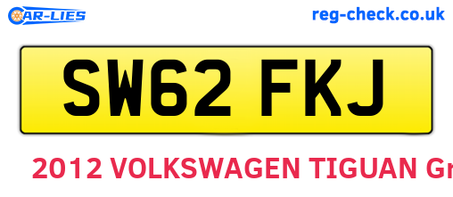 SW62FKJ are the vehicle registration plates.