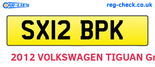 SX12BPK are the vehicle registration plates.