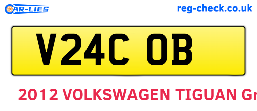 V24COB are the vehicle registration plates.