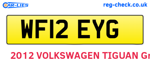 WF12EYG are the vehicle registration plates.