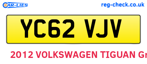 YC62VJV are the vehicle registration plates.