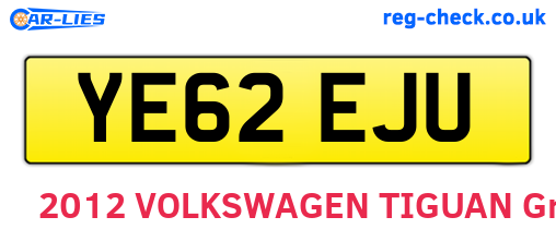 YE62EJU are the vehicle registration plates.