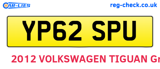 YP62SPU are the vehicle registration plates.