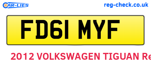 FD61MYF are the vehicle registration plates.