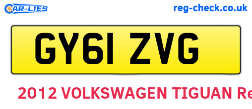 GY61ZVG are the vehicle registration plates.