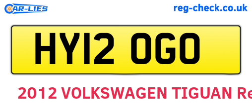 HY12OGO are the vehicle registration plates.