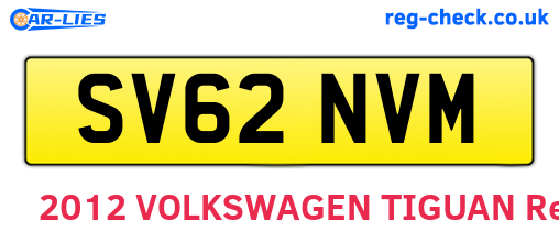 SV62NVM are the vehicle registration plates.