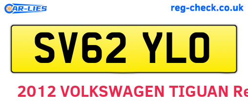 SV62YLO are the vehicle registration plates.